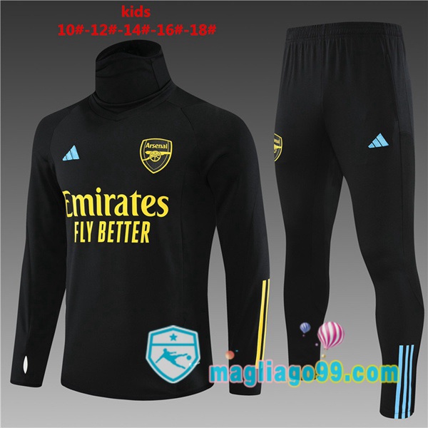 Magliago - Passione Maglie Thai Affidabili Basso Costo Online Shop | Tuta da Allenamento Arsenal Collo Alto Bambino Nero 2023/2024