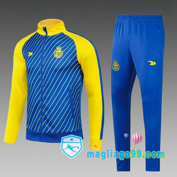 Magliago - Passione Maglie Thai Affidabili Basso Costo Online Shop | Giacca Da Allenamento Al-Nassr FC Bambino Blu Giallo 2023/2024