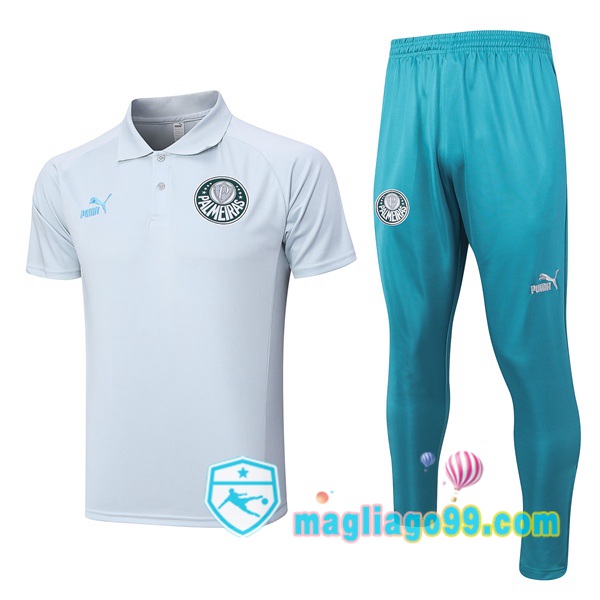 Magliago - Passione Maglie Thai Affidabili Basso Costo Online Shop | Palmeiras Polo Maglia Uomo + Pantaloni Grigio 2023/2024