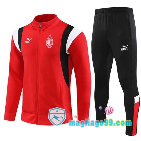 Magliago - Passione Maglie Thai Affidabili Basso Costo Online Shop | Giacca Da Allenamento AC Milan Rosso 2023/2024