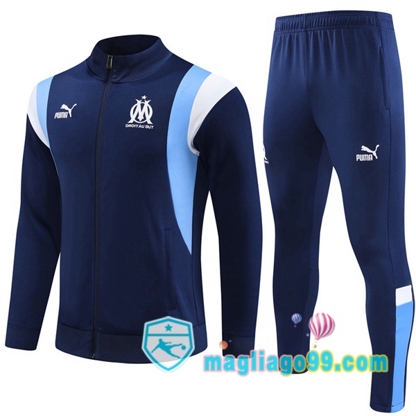 Magliago - Passione Maglie Thai Affidabili Basso Costo Online Shop | Giacca Da Allenamento Marsiglia OM Blu Royal 2023/2024