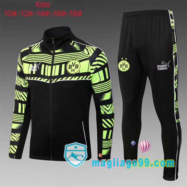Magliago - Passione Maglie Thai Affidabili Basso Costo Online Shop | Giacca Da Allenamento Dortmund BVB Bambino Nero Verde 2023/2024