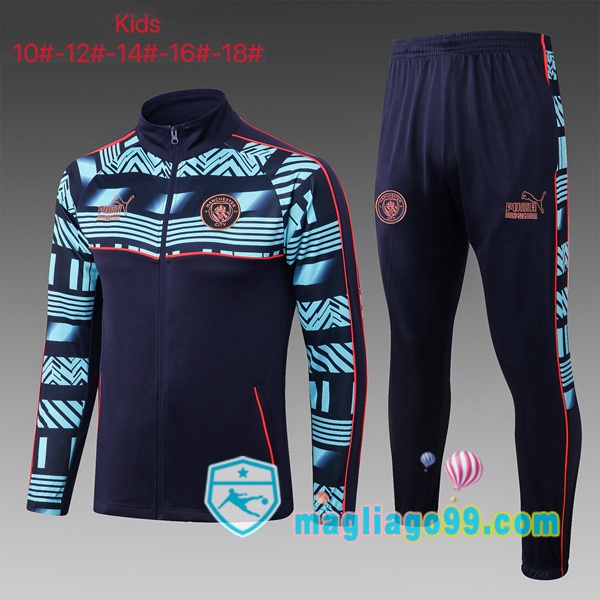 Magliago - Passione Maglie Thai Affidabili Basso Costo Online Shop | Giacca Da Allenamento Manchester City Bambino Nero Blu 2023/2024