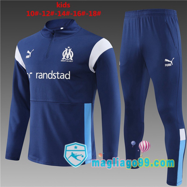 Magliago - Passione Maglie Thai Affidabili Basso Costo Online Shop | Tuta da Allenamento Marsiglia OM Bambino Blu Royal 2023/2024