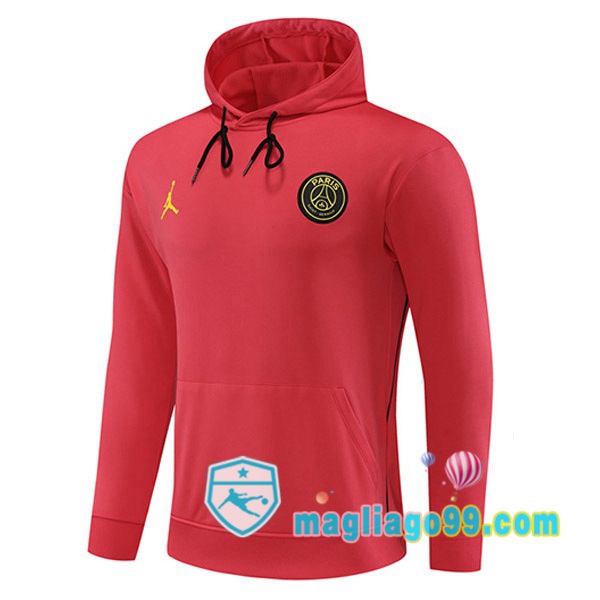 Magliago - Passione Maglie Thai Affidabili Basso Costo Online Shop | Felpa Con Cappuccio JORDAN Paris PSG Rosso 2023/2024