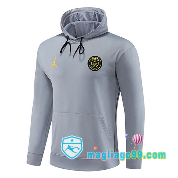 Magliago - Passione Maglie Thai Affidabili Basso Costo Online Shop | Felpa Con Cappuccio JORDAN Paris PSG Grigio 2023/2024