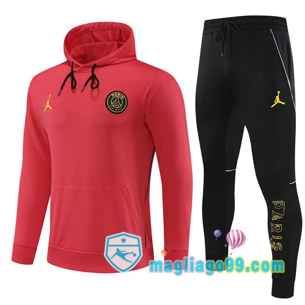 Magliago - Passione Maglie Thai Affidabili Basso Costo Online Shop | Giacca Con Cappuccio JORDAN Paris PSG Rosso 2023/2024