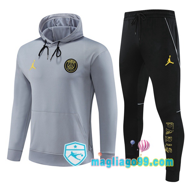 Magliago - Passione Maglie Thai Affidabili Basso Costo Online Shop | Giacca Con Cappuccio JORDAN Paris PSG Grigio 2023/2024