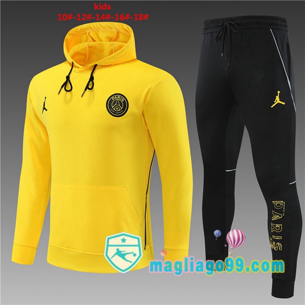 Magliago - Passione Maglie Thai Affidabili Basso Costo Online Shop | Giacca Con Cappuccio JORDAN Paris PSG Bambino Giallo 2023/2024