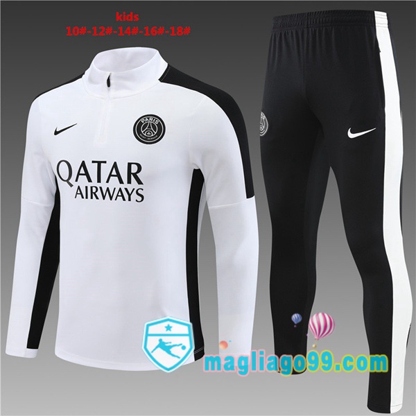 Magliago - Passione Maglie Thai Affidabili Basso Costo Online Shop | Tuta da Allenamento Paris PSG Bambino Bianco 2023/2024