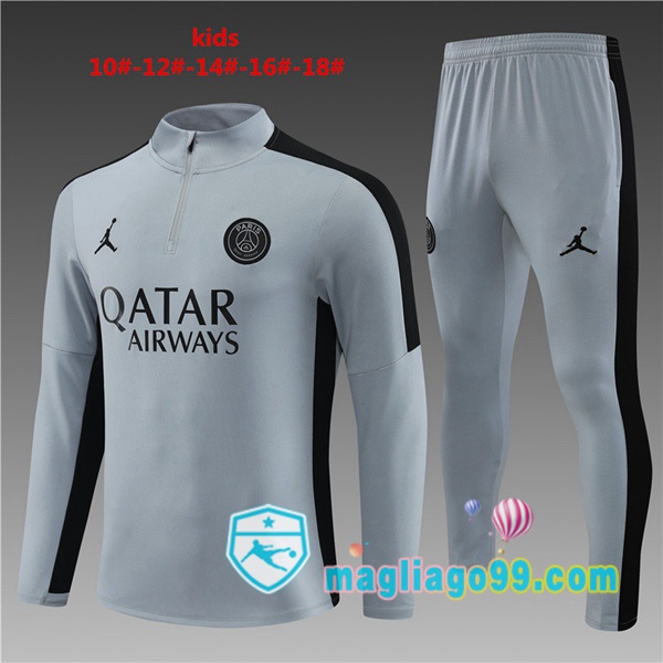 Magliago - Passione Maglie Thai Affidabili Basso Costo Online Shop | Tuta da Allenamento JORDAN Paris PSG Bambino Grigio 2023/2024