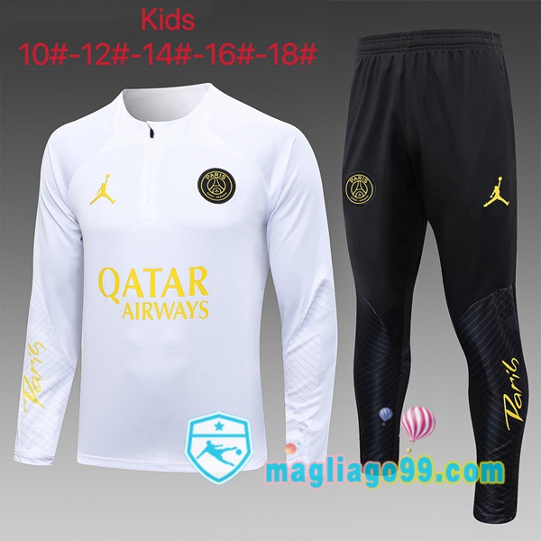 Magliago - Passione Maglie Thai Affidabili Basso Costo Online Shop | Tuta da Allenamento JORDAN Paris PSG Bambino Bianco 2023/2024