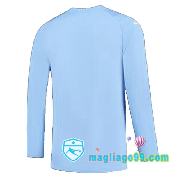Maglia Manchester City Prima Maniche Lunghe Blu 2023/2024