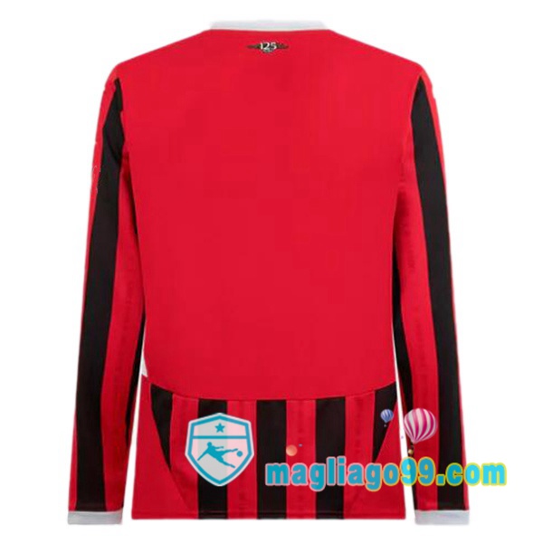 Maglia AC Milan Prima Maniche Lunghe Rosso Nero 2024/2025