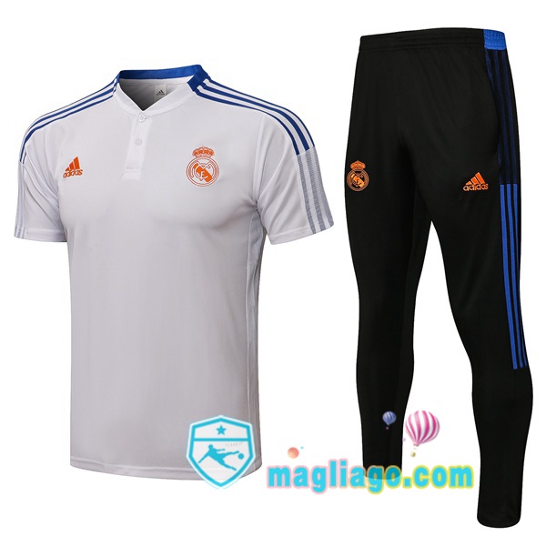 Magliago - Passione Maglie Thai Affidabili Basso Costo Online Shop | Real Madrid + Polo Maglia Uomo + Pantaloni Bianco 2021/2022
