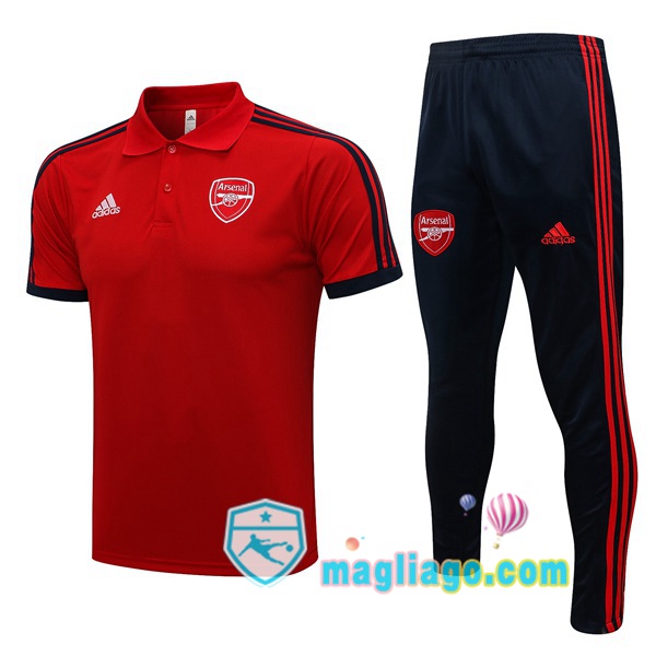 Magliago - Passione Maglie Thai Affidabili Basso Costo Online Shop | Arsenal + Polo Maglia Uomo + Pantaloni Rosso 2021/2022