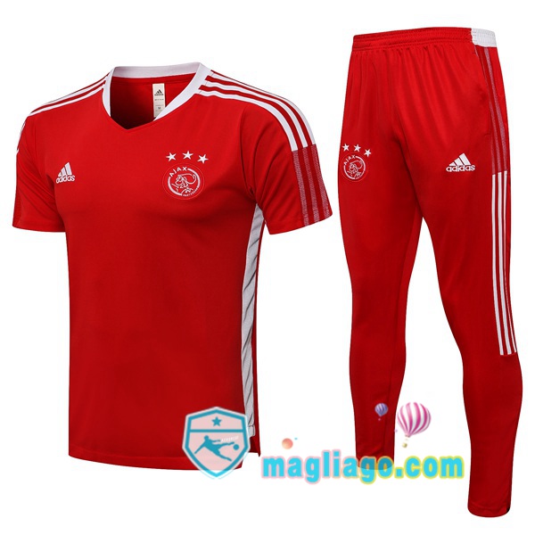 Magliago - Passione Maglie Thai Affidabili Basso Costo Online Shop | Tuta Maglie Allenamento AFC Ajax + Pantaloni Rosso 2021/2022