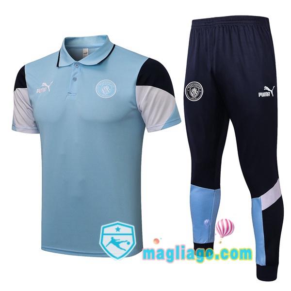 Magliago - Passione Maglie Thai Affidabili Basso Costo Online Shop | Manchester City + Polo Maglia Uomo + Pantaloni Blu 2021/2022