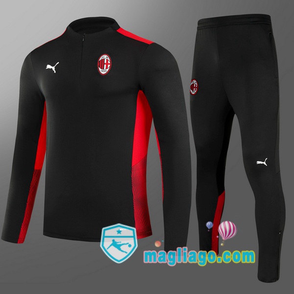 Magliago - Passione Maglie Thai Affidabili Basso Costo Online Shop | Tuta da Allenamento AC Milan Bambino Nero 2021/2022