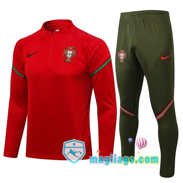 Magliago - Passione Maglie Thai Affidabili Basso Costo Online Shop | Tuta da Allenamento Portogallo Rosso 2021/2022