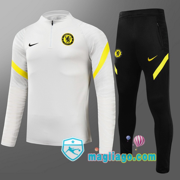 Magliago - Passione Maglie Thai Affidabili Basso Costo Online Shop | Tuta da Allenamento FC Chelsea Bambino Bianco 2021/2022