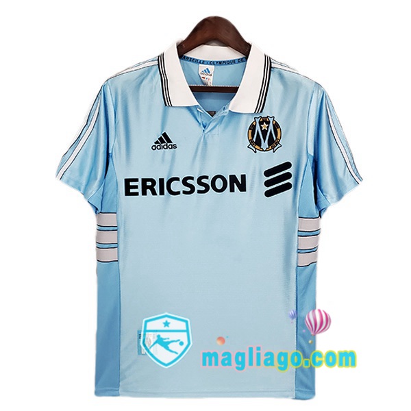 Magliago - Passione Maglie Thai Affidabili Basso Costo Online Shop | 1998-1999 Marsiglia OM Retro Seconda Maglia Storica Blu