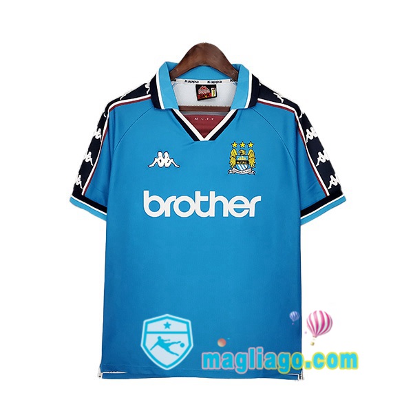 Magliago - Passione Maglie Thai Affidabili Basso Costo Online Shop | 1997-1999 Manchester City Retro Prima Maglia Storica Blu