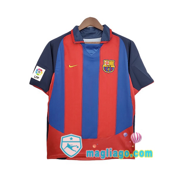 Magliago - Passione Maglie Thai Affidabili Basso Costo Online Shop | 2003-2004 FC Barcellona Retro Prima Maglia Storica Rosso Blu