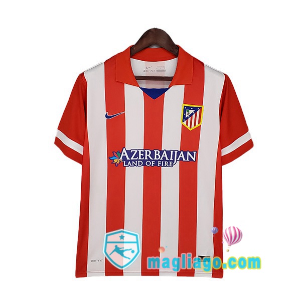 Magliago - Passione Maglie Thai Affidabili Basso Costo Online Shop | 2013-2014 Atletico Madrid Retro Prima Maglia Storica Rosso Bianco