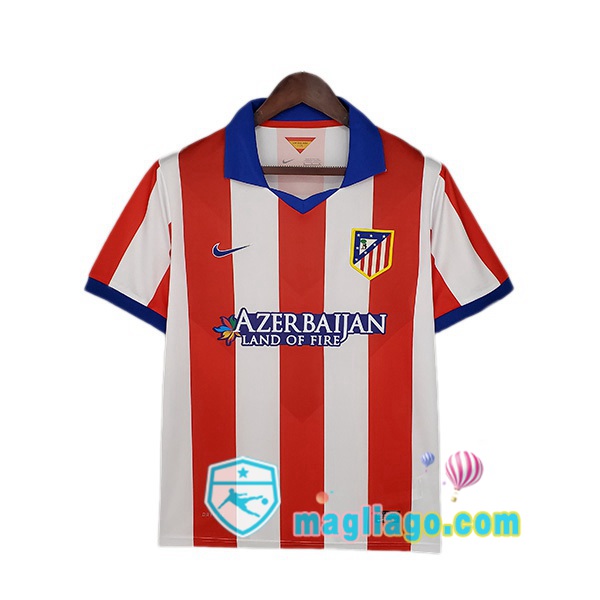 Magliago - Passione Maglie Thai Affidabili Basso Costo Online Shop | 2014-2015 Atletico Madrid Retro Prima Maglia Storica Rosso Bianco
