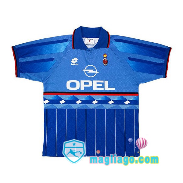 Magliago - Passione Maglie Thai Affidabili Basso Costo Online Shop | 1995-1996 AC Milan Retro Quattro Maglia Storica Blu