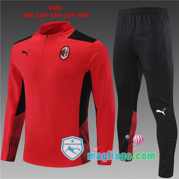 Magliago - Passione Maglie Thai Affidabili Basso Costo Online Shop | Tuta da Allenamento AC Milan Bambino Rosso 2021/2022