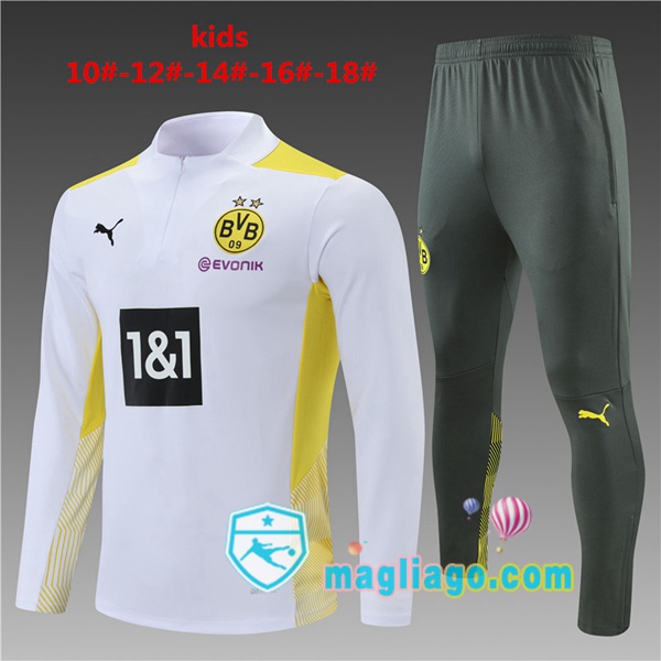 Magliago - Passione Maglie Thai Affidabili Basso Costo Online Shop | Tuta da Allenamento Dortmund BVB Bambino Bianco 2021/2022