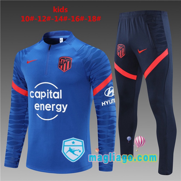 Magliago - Passione Maglie Thai Affidabili Basso Costo Online Shop | Tuta da Allenamento Atletico Madrid Bambino Blu 2021/2022