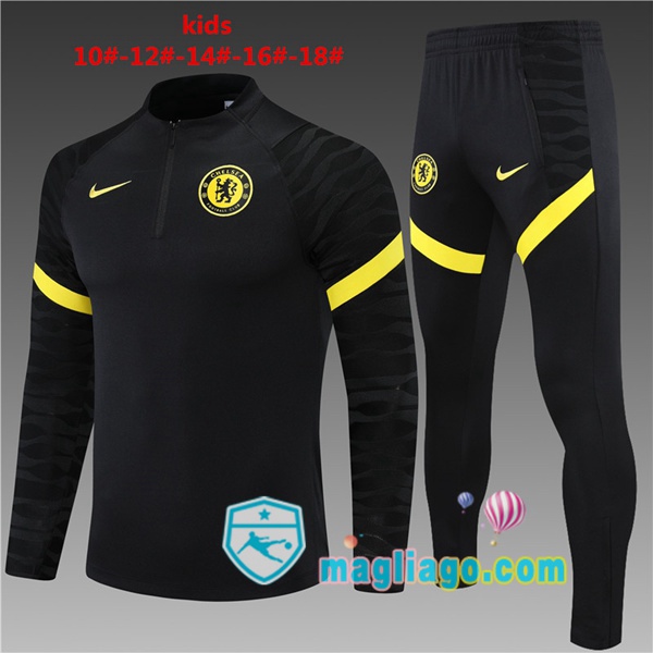 Magliago - Passione Maglie Thai Affidabili Basso Costo Online Shop | Tuta da Allenamento FC Chelsea Bambino Nero 2021/2022