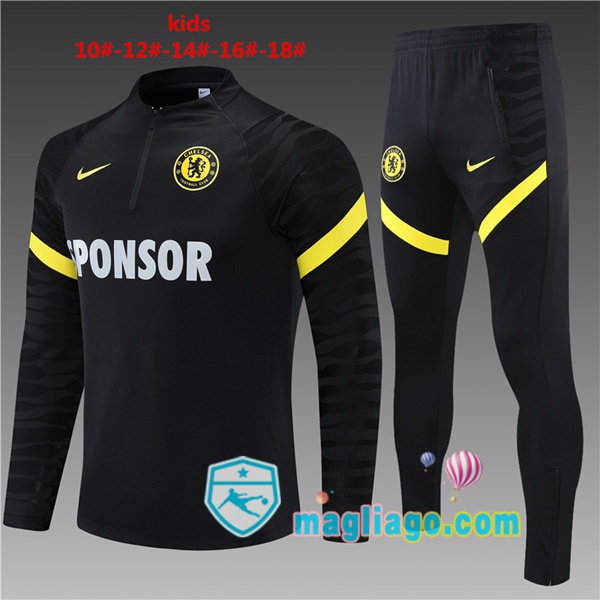 Magliago - Passione Maglie Thai Affidabili Basso Costo Online Shop | Tuta da Allenamento FC Chelsea Bambino Nero 2021/2022