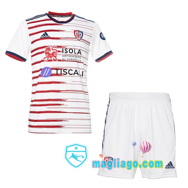 Magliago - Passione Maglie Thai Affidabili Basso Costo Online Shop | Maglia Cagliari Calcio Bambino Uomo Seconda Bianco 2021/2022