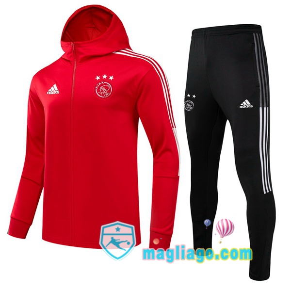 Magliago - Passione Maglie Thai Affidabili Basso Costo Online Shop | Giacca Con Cappuccio AFC Ajax Rosso 2021/2022