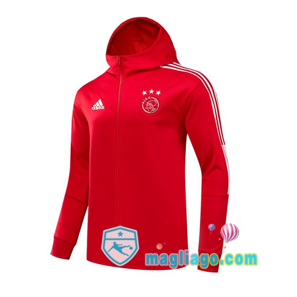 Magliago - Passione Maglie Thai Affidabili Basso Costo Online Shop | Giacca Con Cappuccio AFC Ajax Rosso 2021/2022