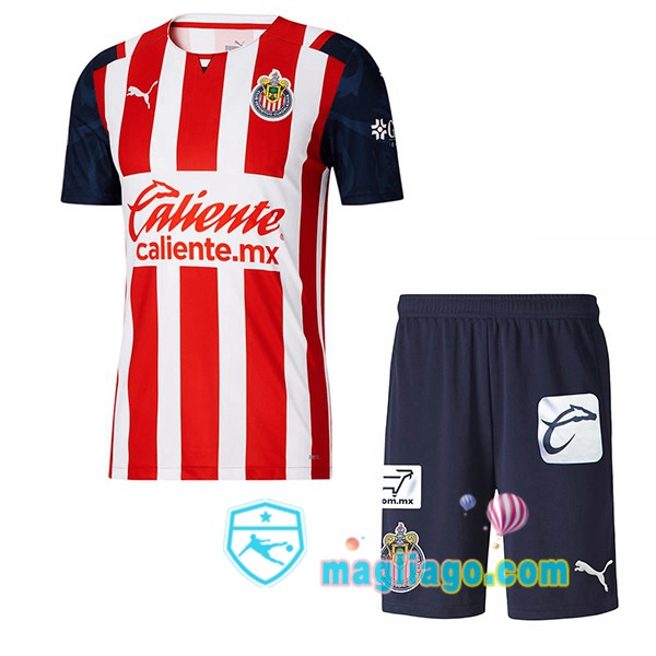 Magliago - Passione Maglie Thai Affidabili Basso Costo Online Shop | Maglia CD Guadalajara Bambino Uomo Prima Rosso Bianco 2021/2022