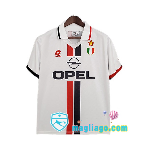 Magliago - Passione Maglie Thai Affidabili Basso Costo Online Shop | 1995-1997 AC Milan Retro Seconda Maglia Storica Bianco