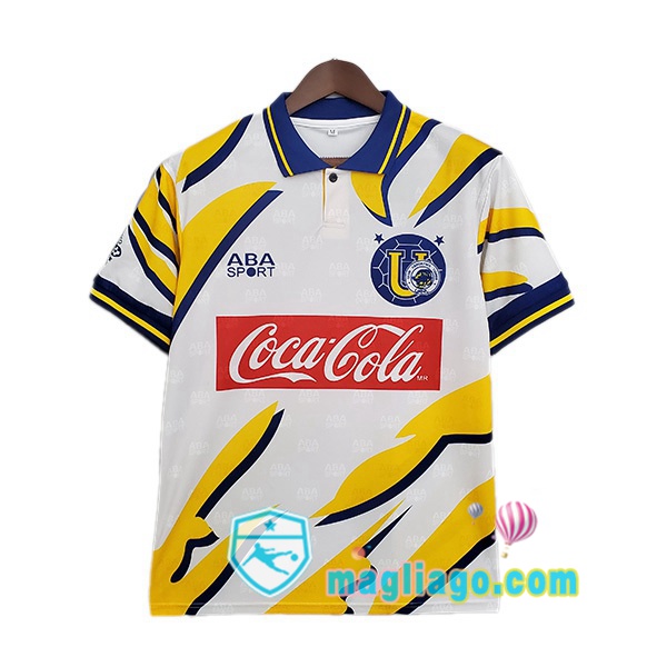 Magliago - Passione Maglie Thai Affidabili Basso Costo Online Shop | 1996-1997 Tigres UANL Retro Seconda Maglia Storica Giallo Bianco