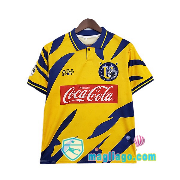 Magliago - Passione Maglie Thai Affidabili Basso Costo Online Shop | 1996-1997 Tigres UANL Retro Prima Maglia Storica Giallo