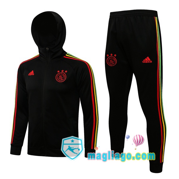 Magliago - Passione Maglie Thai Affidabili Basso Costo Online Shop | Giacca Con Cappuccio AFC Ajax Nero 2021/2022