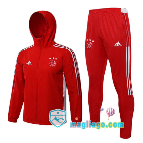 Magliago - Passione Maglie Thai Affidabili Basso Costo Online Shop | Giacca Con Cappuccio AFC Ajax Rosso 2021/2022