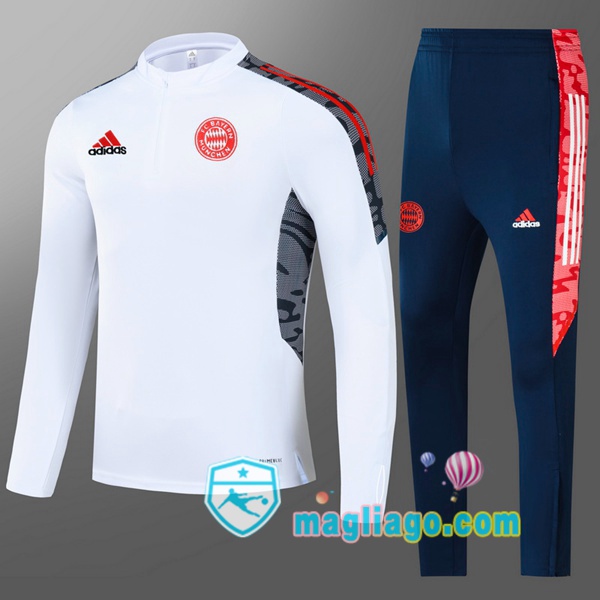 Magliago - Passione Maglie Thai Affidabili Basso Costo Online Shop | Tuta da Allenamento Bayern Monaco Bambino Bianco 2021/2022