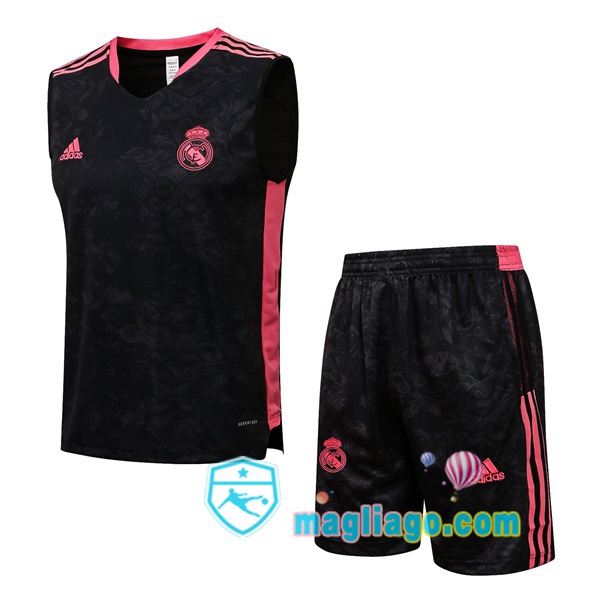 Magliago - Passione Maglie Thai Affidabili Basso Costo Online Shop | Gilet da Calcio Real Madrid + Shorts Nero 2021/2022