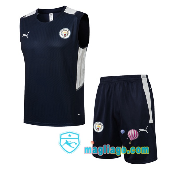 Magliago - Passione Maglie Thai Affidabili Basso Costo Online Shop | Gilet da Calcio Manchester City + Shorts Blu Royal 2021/2022