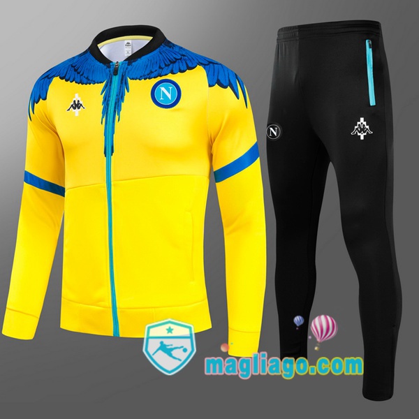Magliago - Passione Maglie Thai Affidabili Basso Costo Online Shop | Giacca Da Allenamento SSC Napoli Bambino Giallo Blu 2021/2022