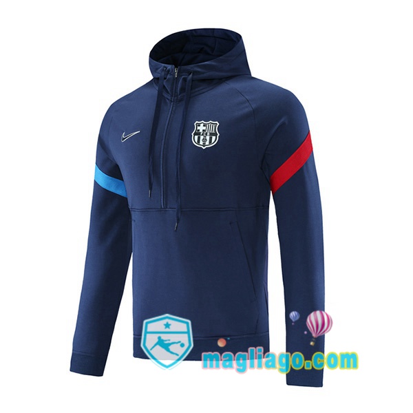 Magliago - Passione Maglie Thai Affidabili Basso Costo Online Shop | Felpa Con Cappuccio FC Barcellona Blu 2021/2022